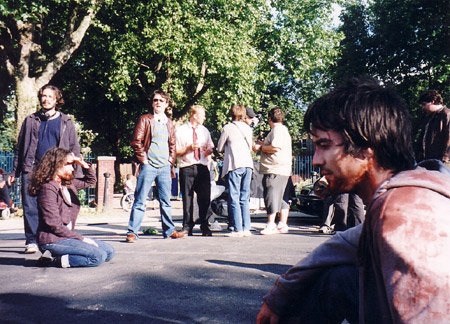 on set photos from Shaun of the Dead - new cross cast