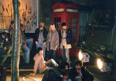 on set photos from Shaun of the Dead - outside Winchester - New Cross