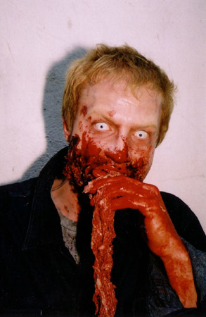 on set photos from Shaun of the Dead - ealing zombie
