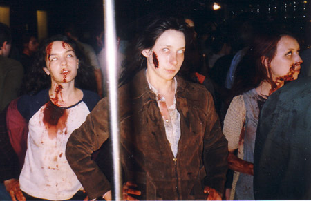 on set photos from Shaun of the Dead - ealing zombies