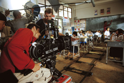 Paul Spurrier and crew in school